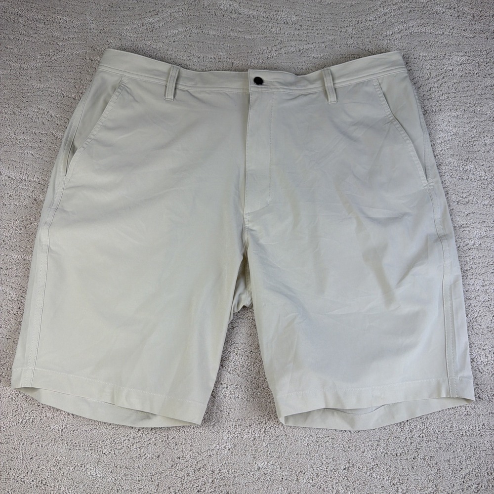 Men's Footjoy FJ Size 36 Golf Performance Chino Shorts Cream 9" Inseam